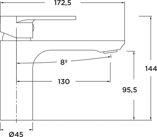 Grifo de lavabo bajo Stillo Aura Evo Cold Open negro con aireador