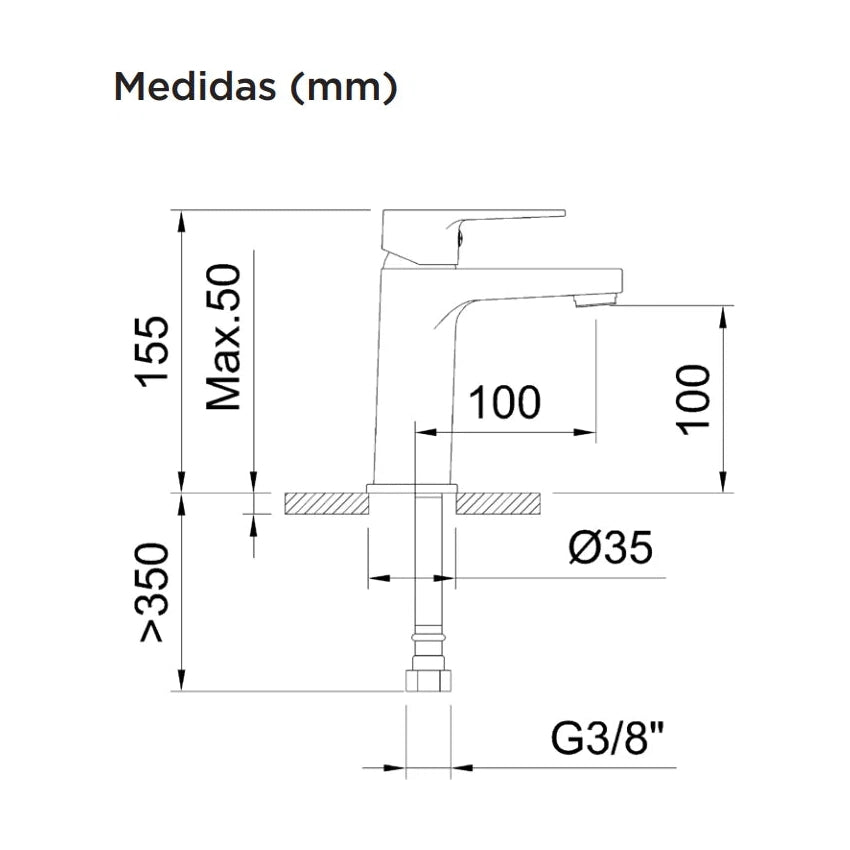 Grifo de lavabo medio Stillo Kyra-N cromo con aireador