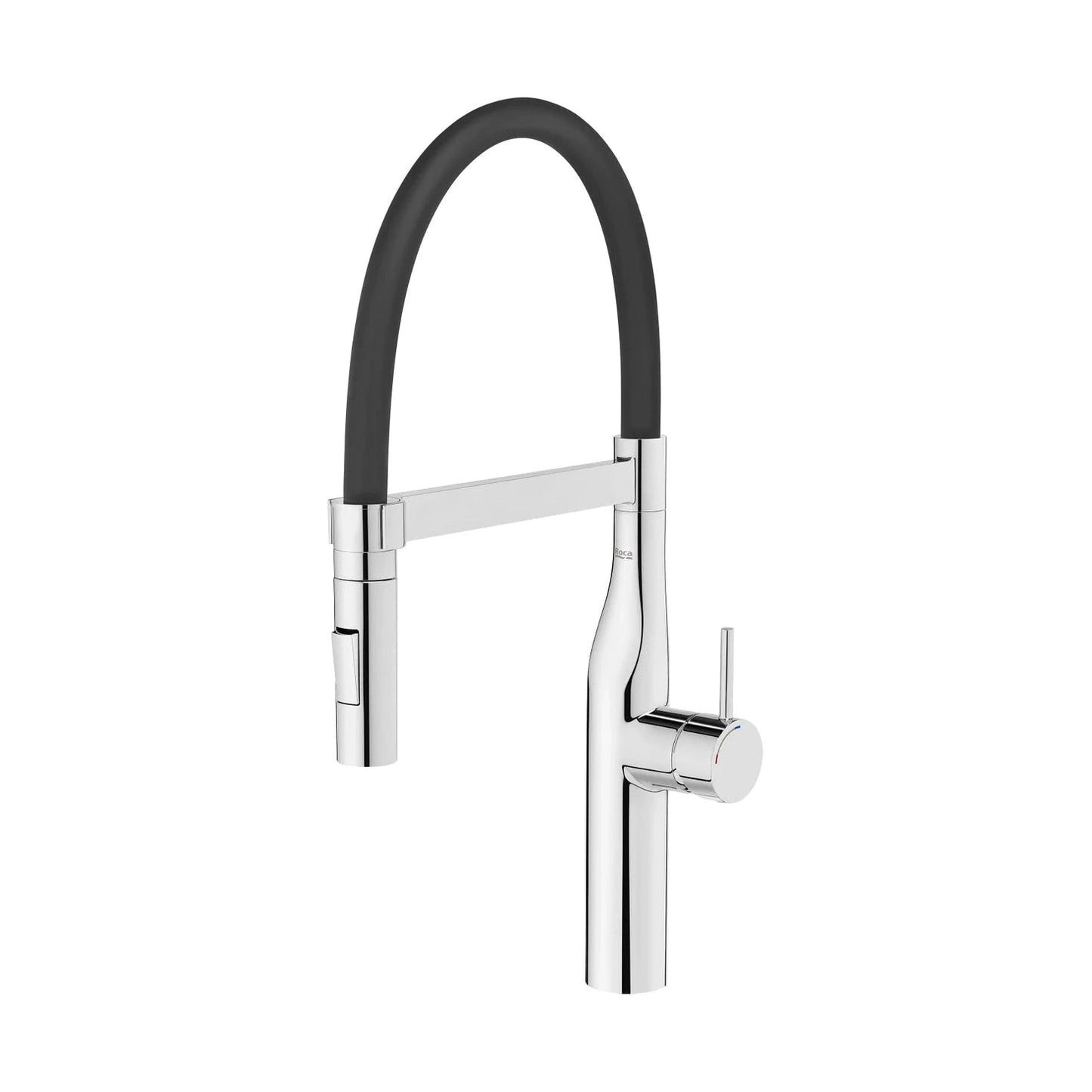 Grifo de cocina alto Roca Glera Pro monomando extraíble en acabado cromo