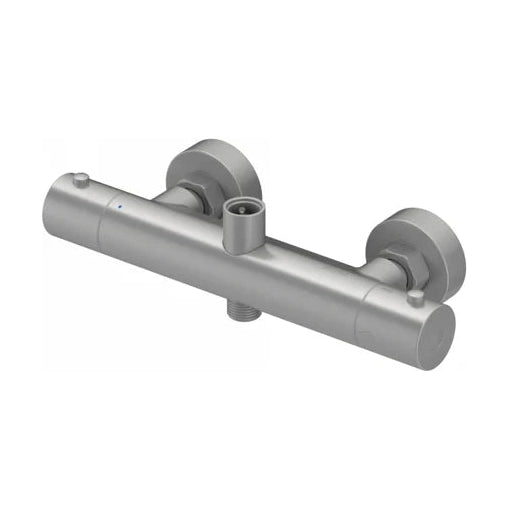 Columna de grifería para ducha termostático Stillo Zeus apariencia acero inoxidable rociador mural 2 vías Ø250mm