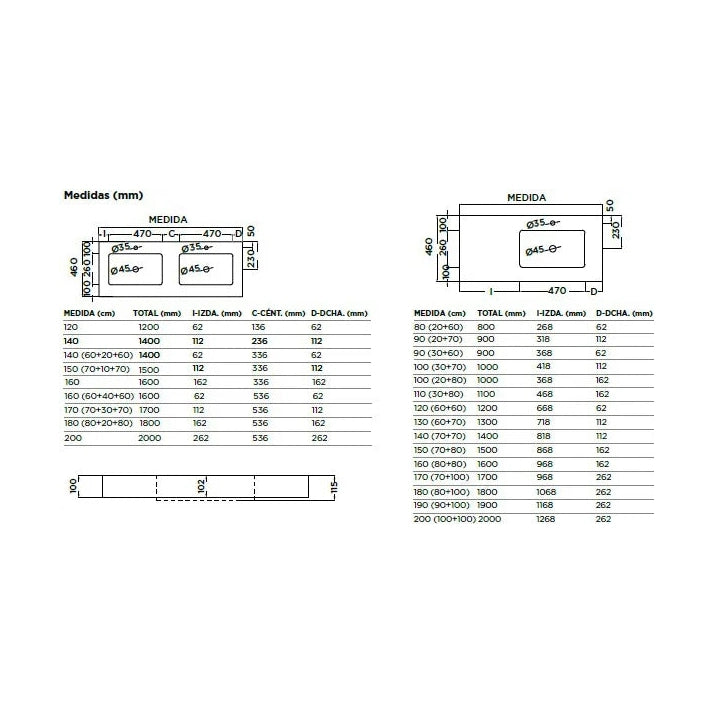 Lavabo rectangular Stillo Nival 900x460mm encimera/mural blanco mate con faldón seno derecha
