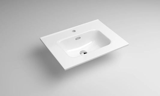 Lavabo rectangular Stillo New Morning 600x460mm encimera con rebosadero blanco seno centrado