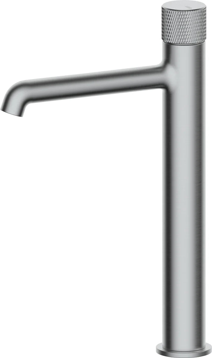 Grifo de lavabo extra alto Stillo Hades volante Cold Open apariencia acero inoxidable con aireador