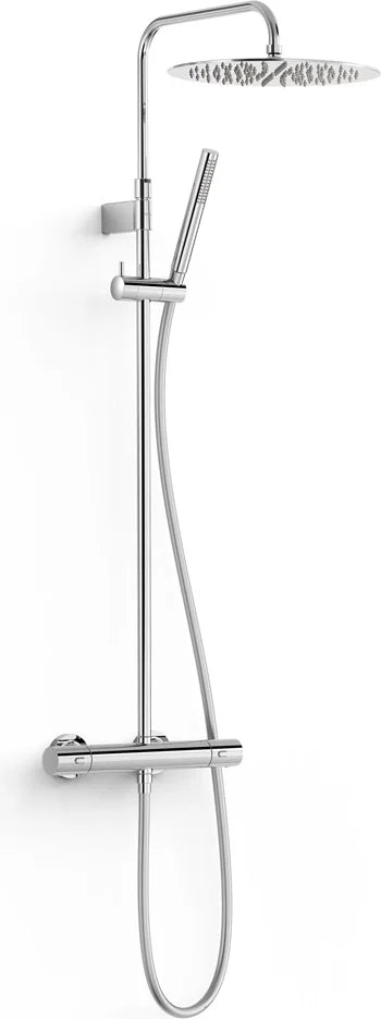 Columna de grifería para ducha termostático Tres Max-Tres cromo rociador mural 2 vías Ø300mm