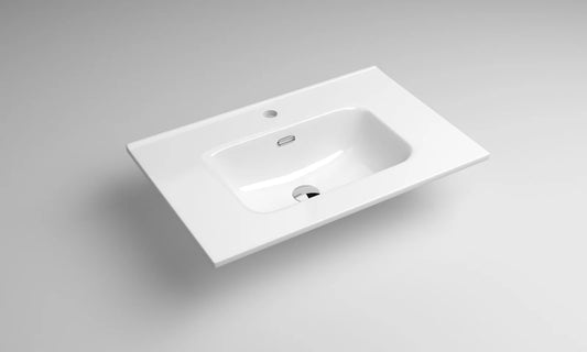 Lavabo rectangular Stillo New Morning 710x460mm encimera con rebosadero blanco seno centrado