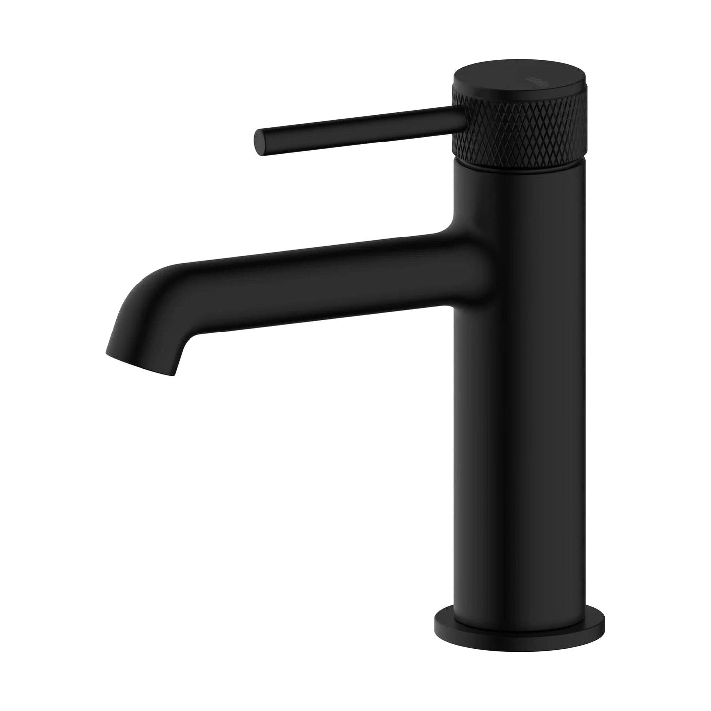 Grifo de lavabo Stillo Hades negro mate acabado moleteado con ahorro de energía Cold Open y cuerpo bajo