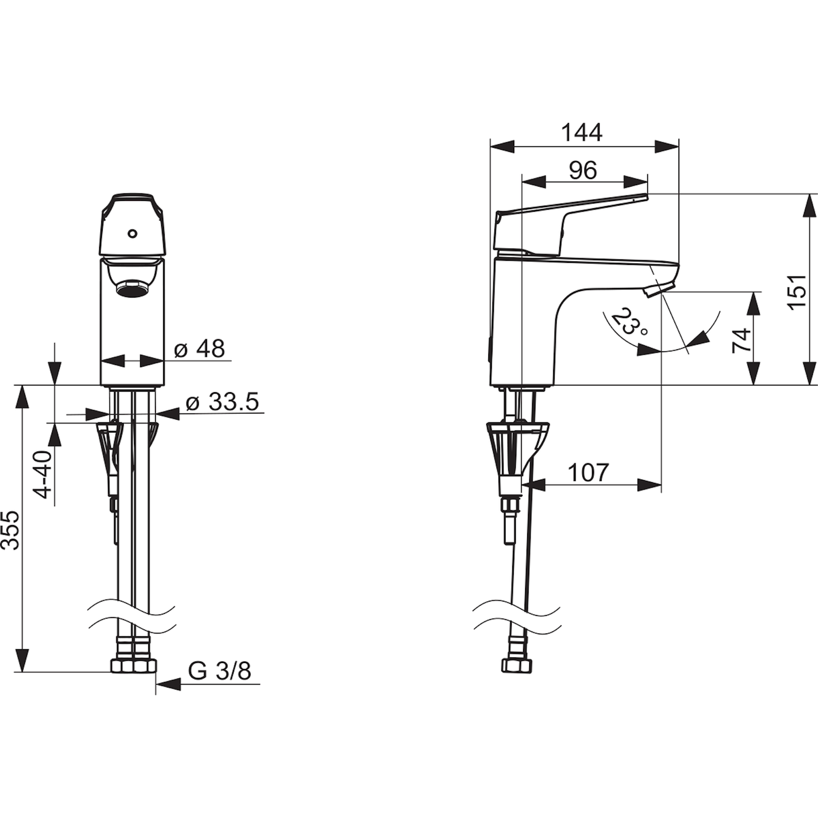 Grifo de lavabo Oras Vega 1810FG-33 Negro mate