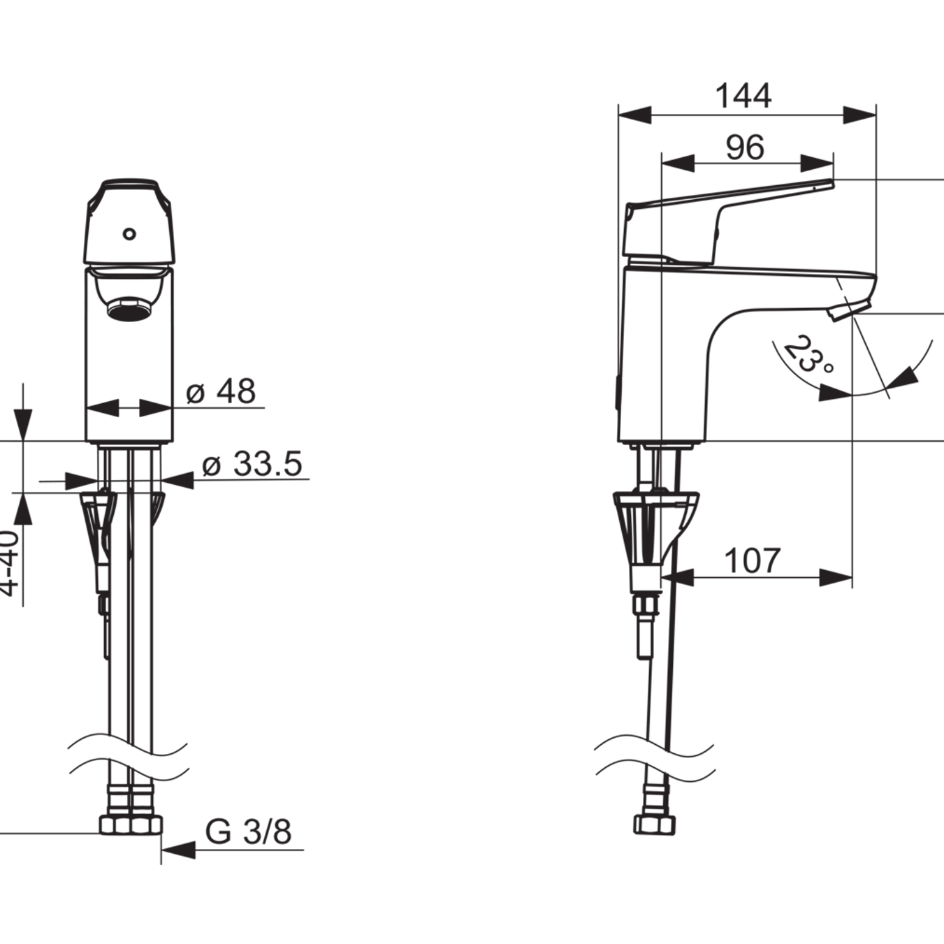 Grifo de lavabo Oras Vega 1810FG - con botón ecológico