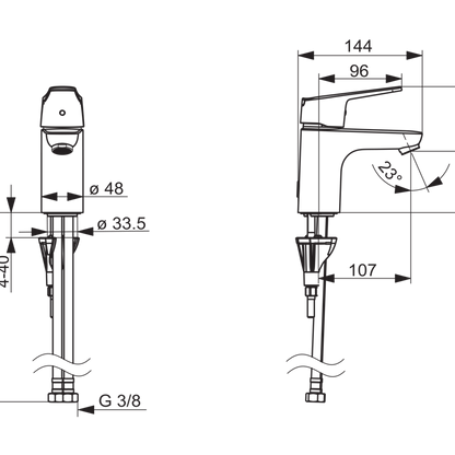 Grifo de lavabo Oras Vega 1810FG - con botón ecológico