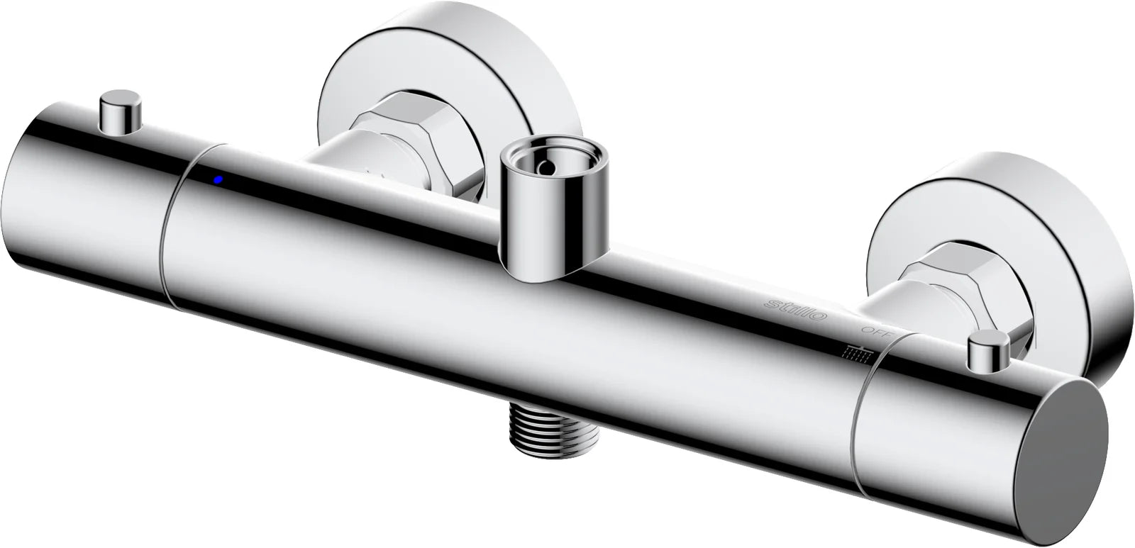 Columna de grifería para ducha termostático Stillo Hades cromo rociador mural 2 vías Ø250mm maneral de 3 funciones
