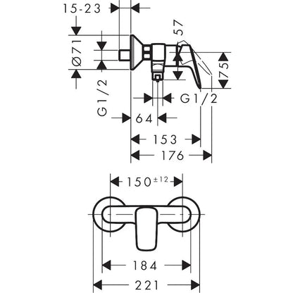 Ducha Hansgrohe Logis monomando - Cromo