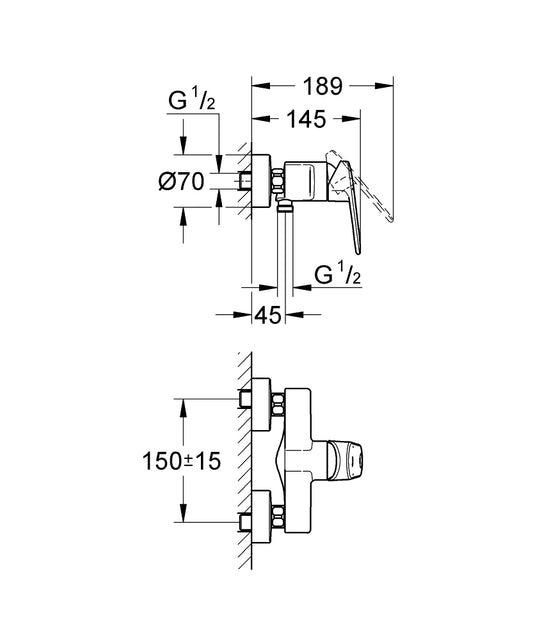 Gro europlus monomando ducha cromo