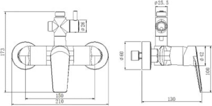 Columna de grifería para ducha monomando Stillo Hera cromo rociador mural 2 vías Ø248mm maneral de 3 funciones