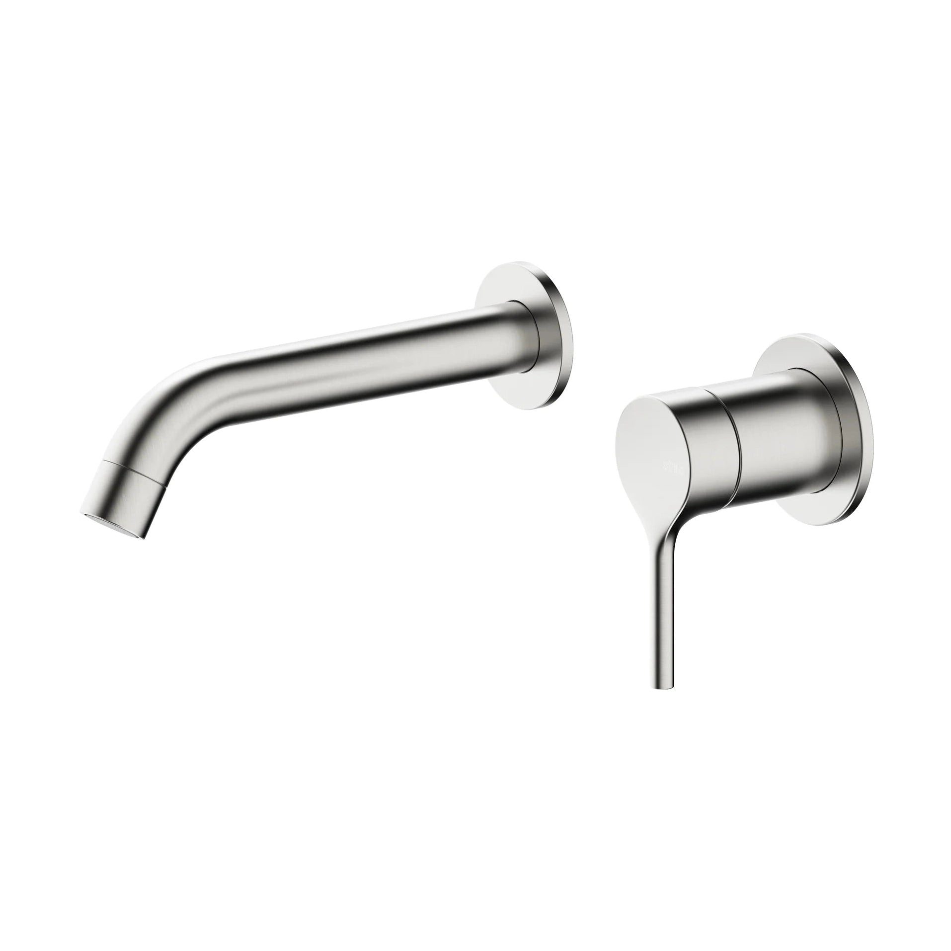 Grifo de lavabo empotrado a pared Stillo Hades acabado acero inoxidable cepillado con caño de 176mm diseño moderno y resistente