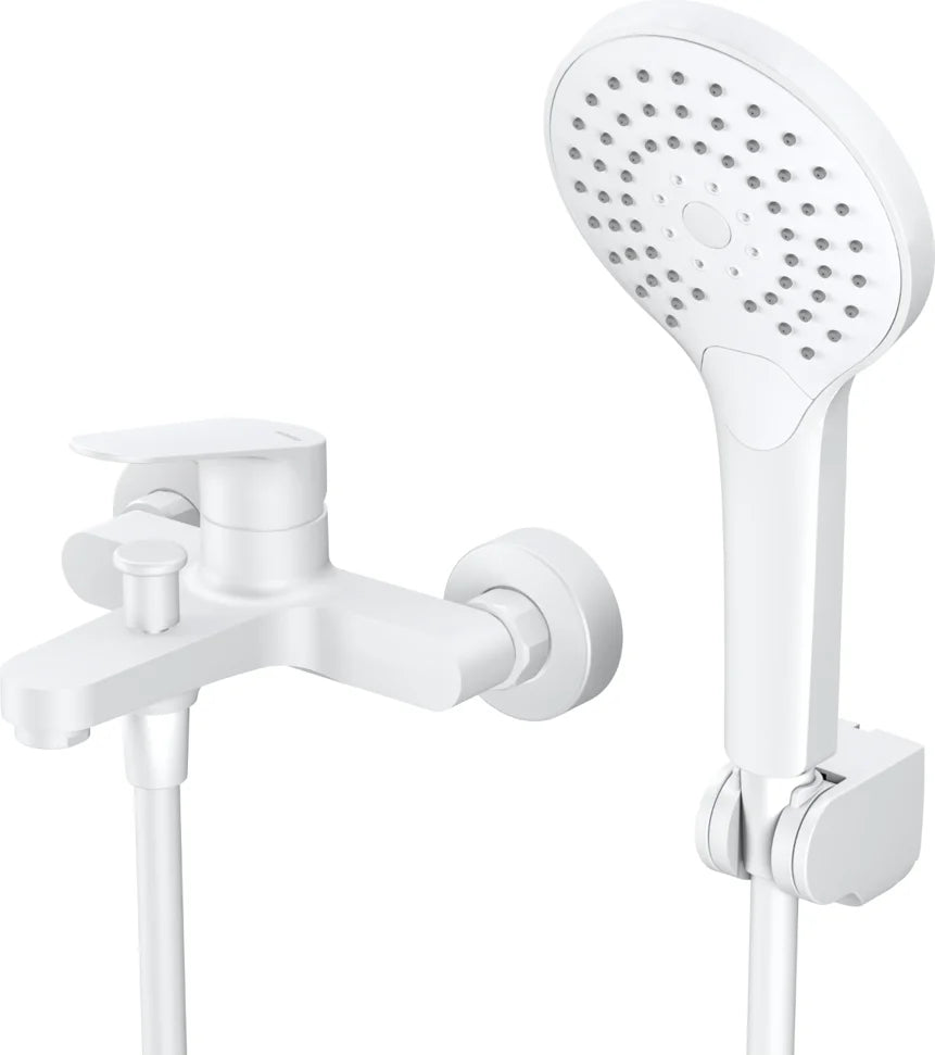 Grifería de baño ducha de 2 agujeros monomando Stillo Zeus blanco