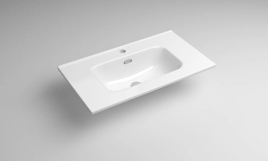 Lavabo rectangular Stillo New Morning 700x390mm encimera con rebosadero blanco seno centrado
