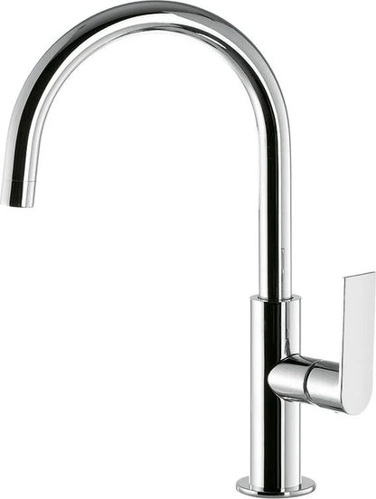Grifería de lavabo alta Tres Loft-Tres maneta lateral Cold-Tres cromo con aireador