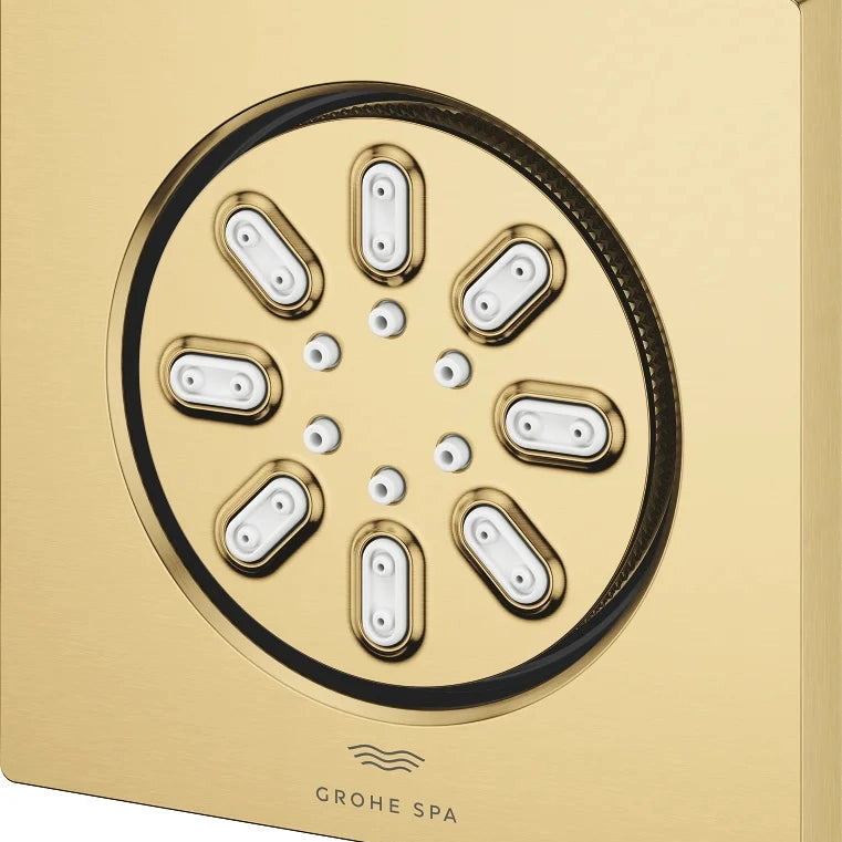 Rociador de ducha cuadrado Grohe rainshower aqua - Oro cepillado