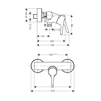 Ducha Hansgrohe Talis S monomando - Cromo