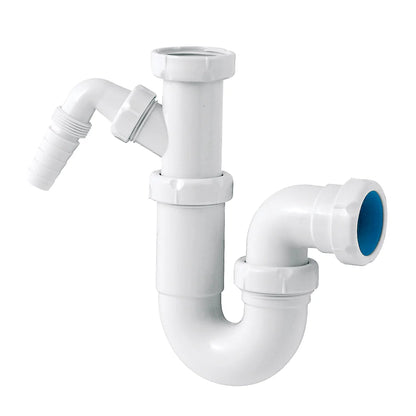 Sifón P horizontal Jimten lavadora o lavavajillas 1 1/2" blanco Ø40mm S-73