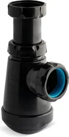 Sifón botella horizontal Jimten lavabo/bidet 1 1/4" x 1 1/2" negro Ø40mm S-69