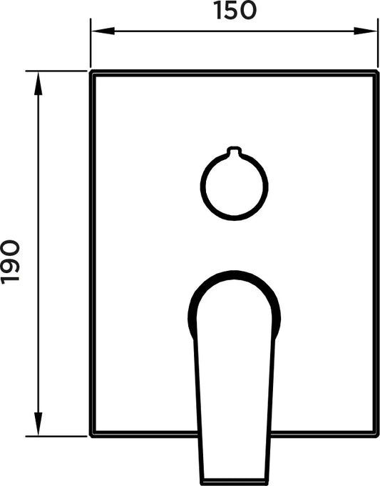 Parte exterior grifería empotrada mezclador baño/ducha mural Stillo Kios Box 1 agujero 3 vías negro
