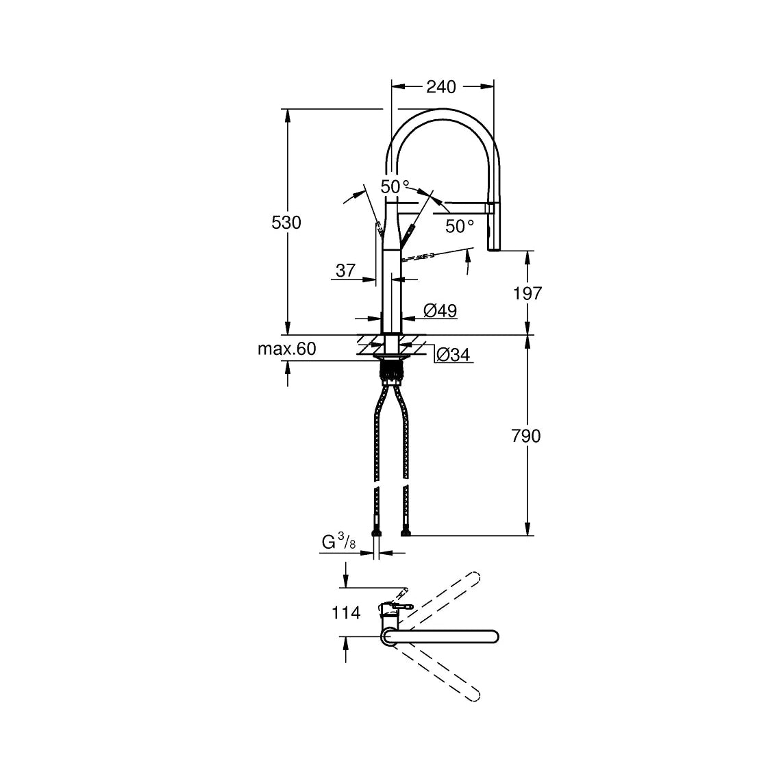 Gro essence monomando cocina ohm cocina semiprof.