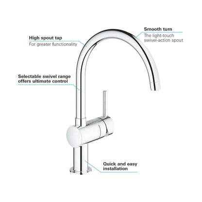 Grifo de cocina Grohe Minta extra alta monomando