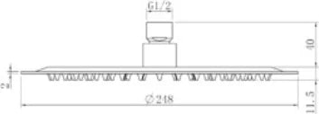Columna de grifería para ducha monomando Stillo Zeus apariencia acero inoxidable rociador mural 2 vías Ø250mm