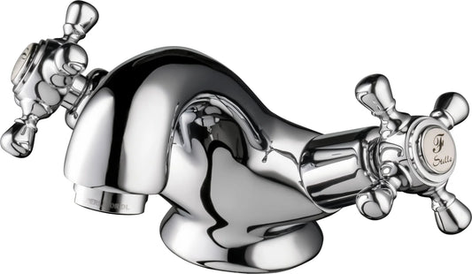 Grifo de lavabo medio Stillo Rodas bimando volante cromo con aireador