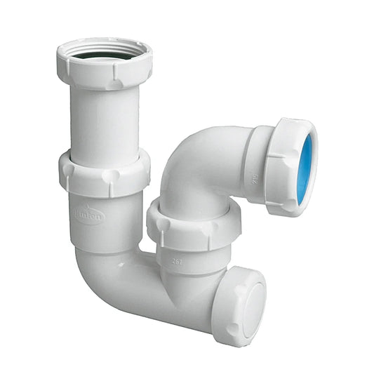 Sifón P/S horizontal Jimten lavabo/bidet 1/4" x 1/2" blanco Ø40mm S-156