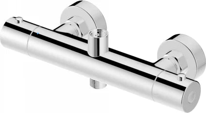 Columna de grifería para ducha termostático Stillo Zeus cromo rociador mural 2 vías Ø250mm