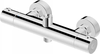 Columna de grifería para ducha termostático Stillo Zeus cromo rociador mural 2 vías Ø250mm