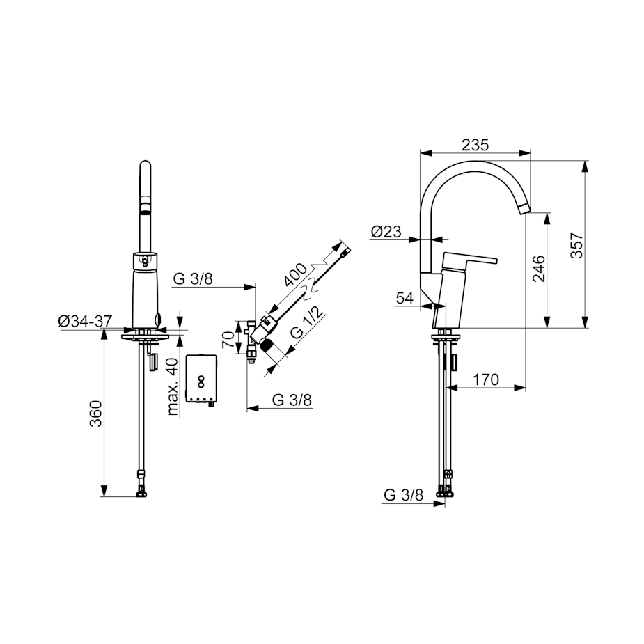 Keittiöhana Oras Optima 2839FN pkv, 3V, kromi [6219202] |