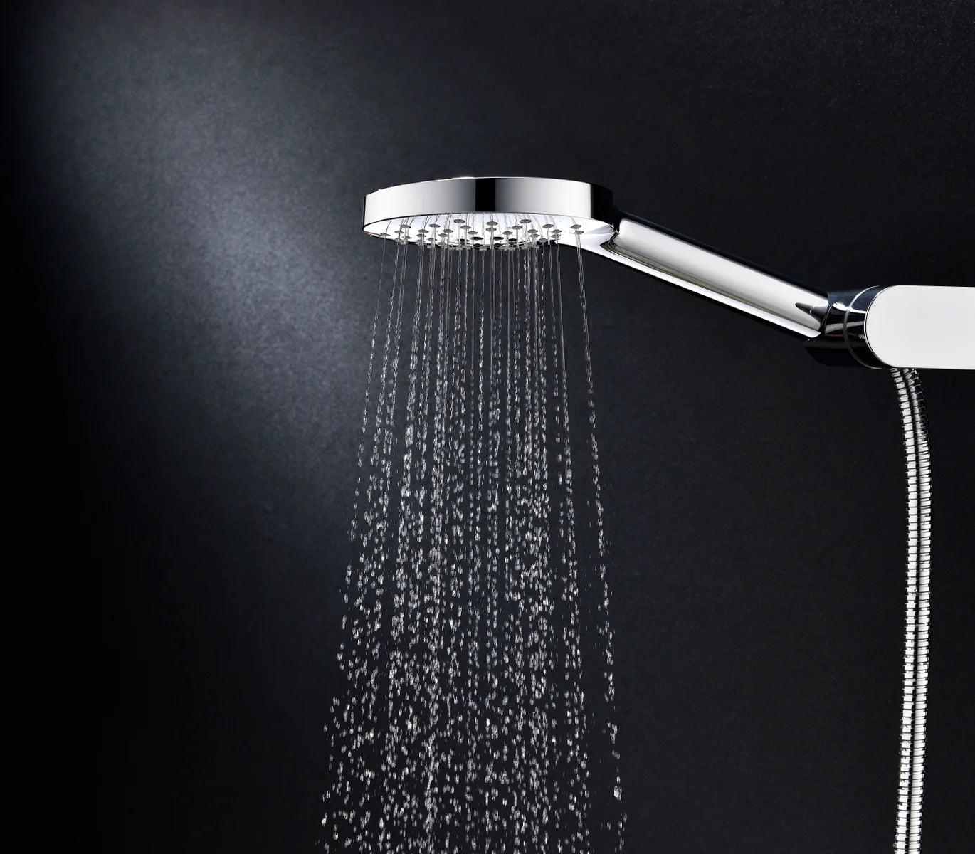 Columna de grifería para ducha termostático Stillo Hades gun metal rociador mural 2 vías Ø250mm maneral de 3 funciones