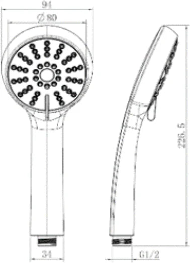 Columna de grifería para ducha monomando Stillo Hera cromo rociador mural 2 vías Ø248mm maneral de 3 funciones