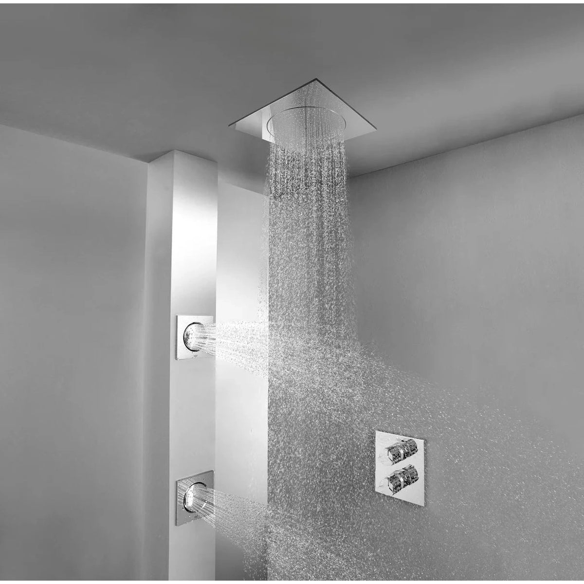 Rociador de ducha cuadrado Grohe rainshower f montaje - Cromo
