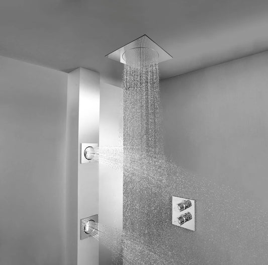 Rociador de ducha cuadrado Grohe rainshower f montaje - Cromo