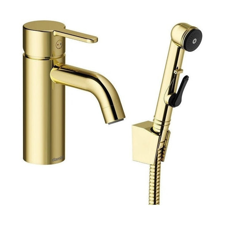Grifo de lavabo Damixa Silhouet 740307700 con Bidetta - Latón pulido PVD