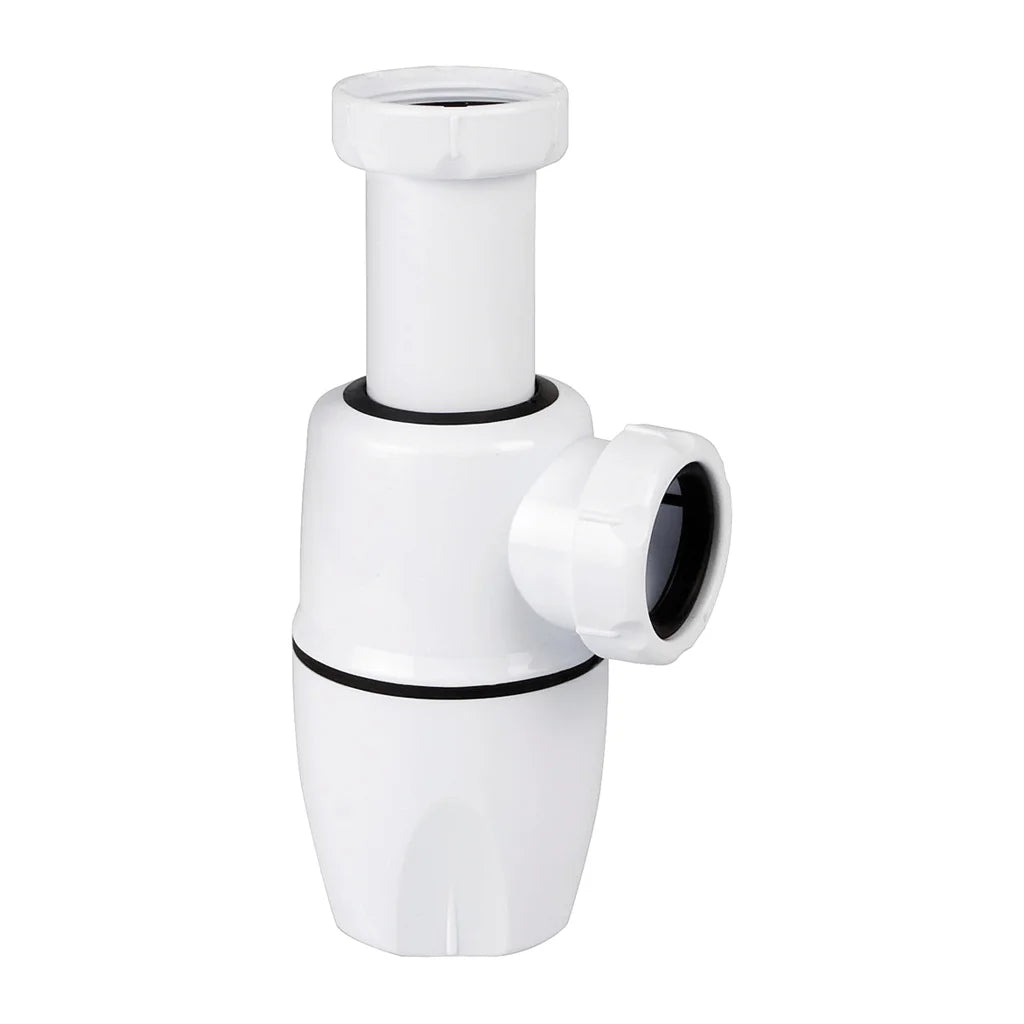 Sifón botella horizontal Jimten lavabo/bidet 1 1/2" blanco Ø75mm S-865