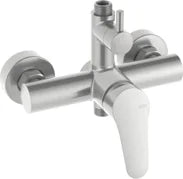 Columna de grifería para ducha monomando Stillo Zeus apariencia acero inoxidable rociador mural 2 vías Ø250mm