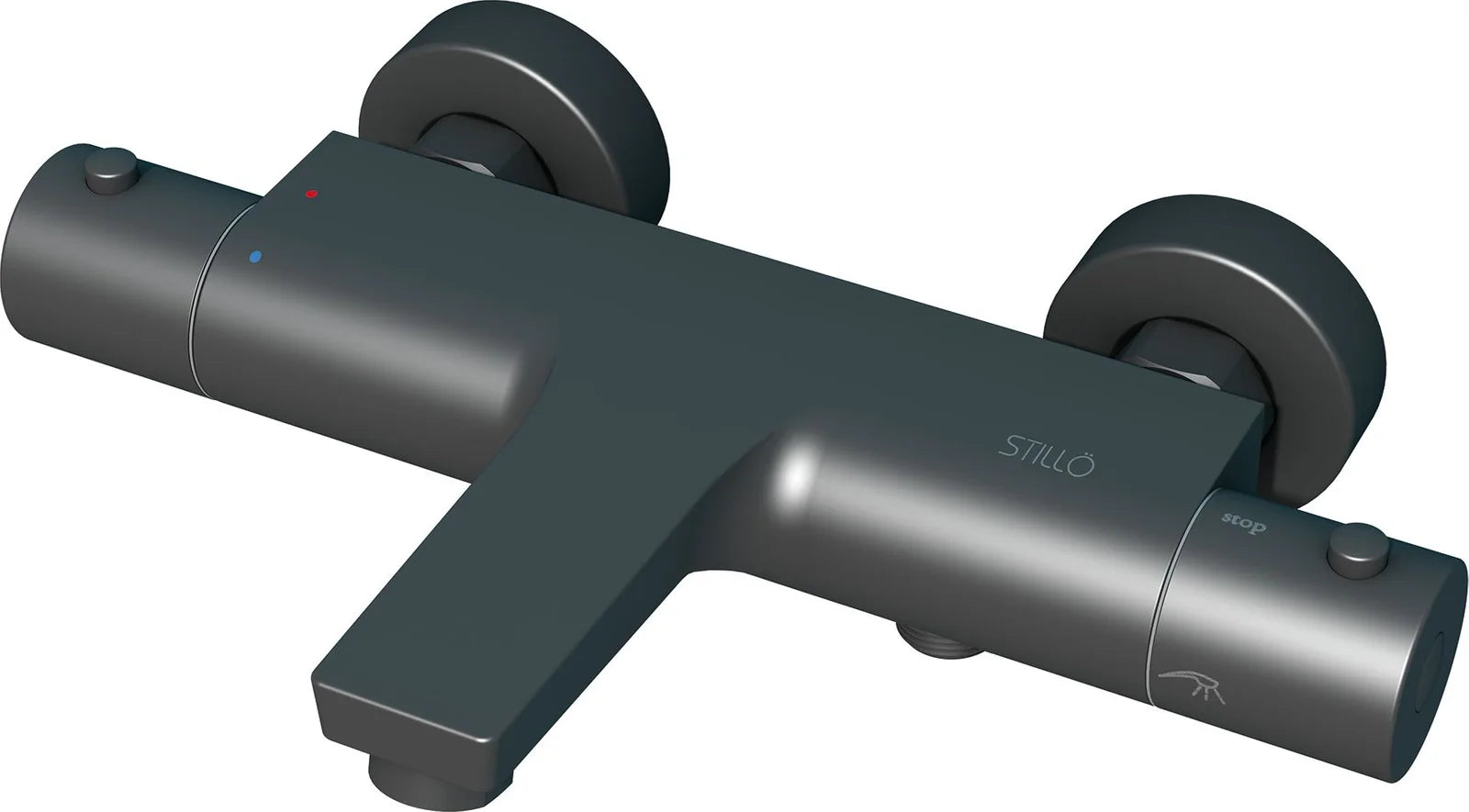 Grifería de baño ducha Stillo Zeus termostático negro