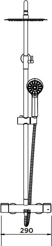 Columna de grifería para ducha termostático Stillo Hera cromo rociador mural 2 vías Ø248mm maneral de 3 funciones