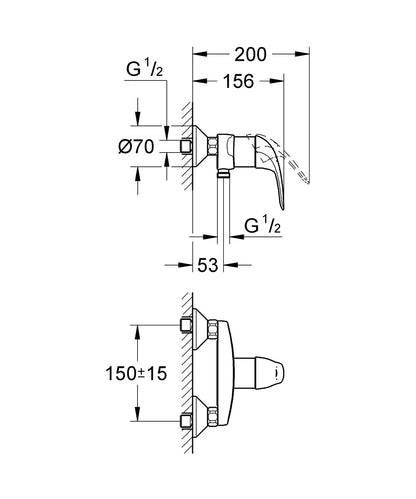 Ducha Grohe Euroeco monomando cromo