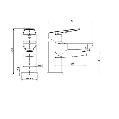 Grifo de lavabo Stillo Hera cromo con sistema Cold Open ahorro energético