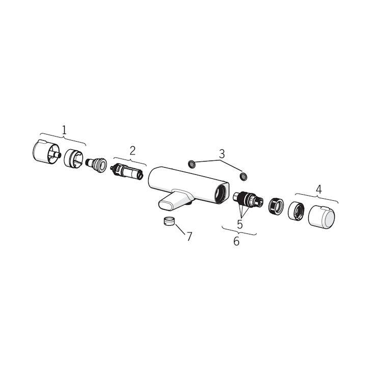 Termostaattihana Oras 7462G - 33 juoksuputkella mattamusta [6310876] |