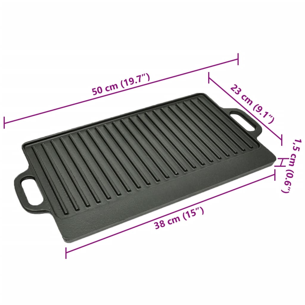 Parrilla Grill Reversible Hierro Fundido 50X23 Cm