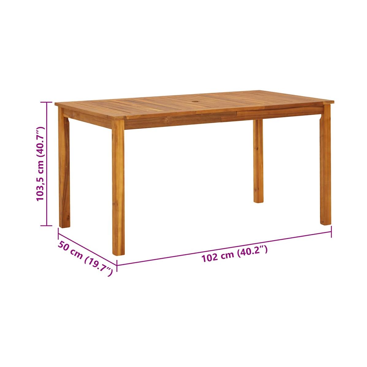 Mesa De Jardín Madera Maciza De Acacia