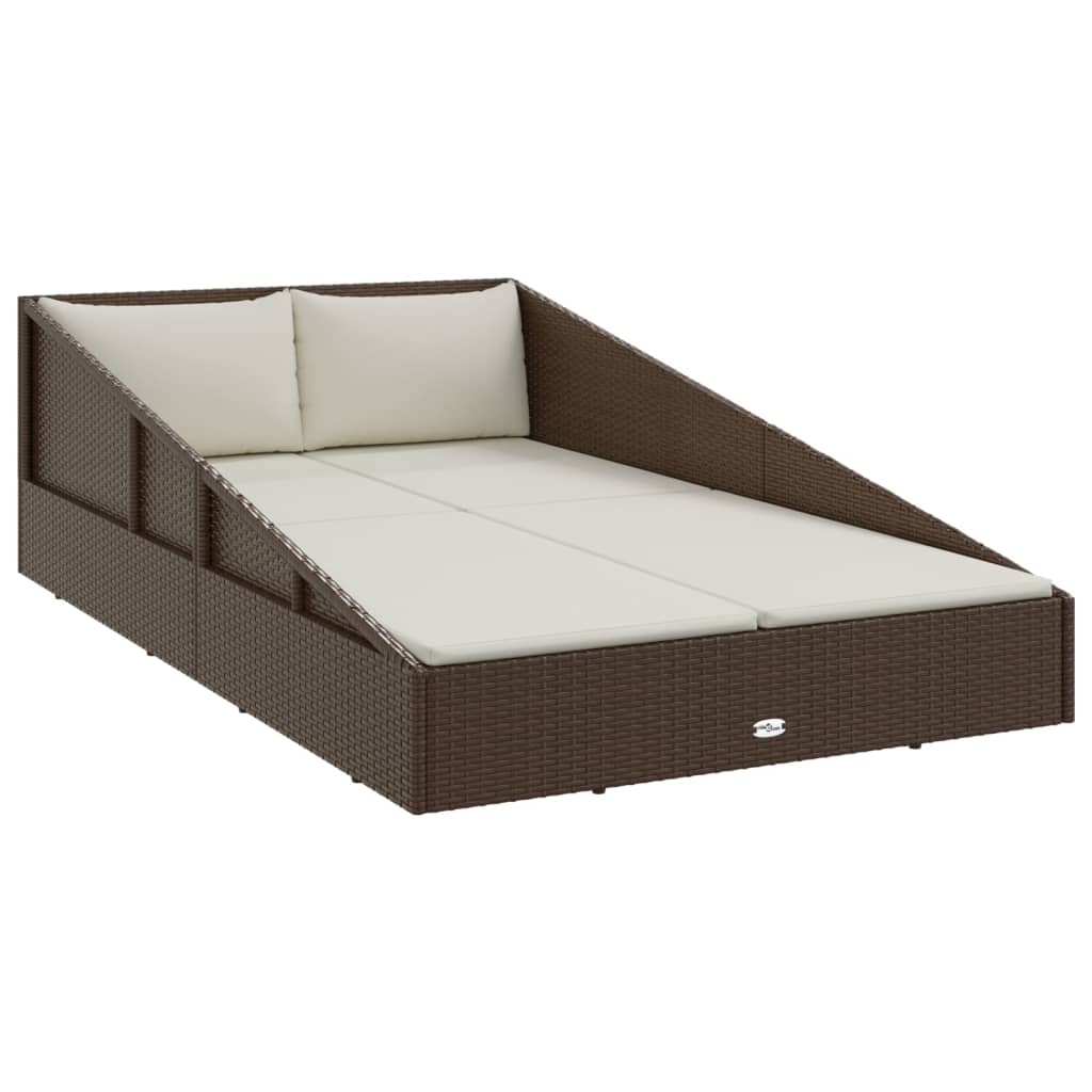 Tumbona Cama De Jardín Ratán Sintético 110X200 Cm