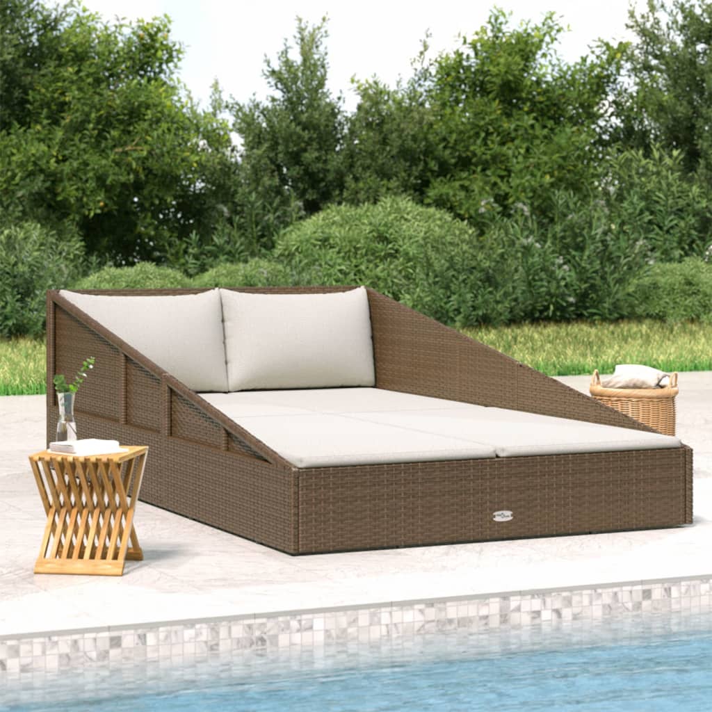 Tumbona Cama De Jardín Ratán Sintético 110X200 Cm